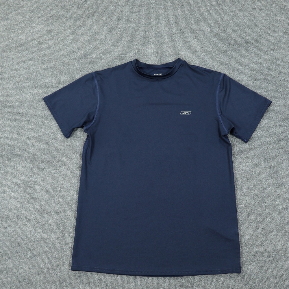Reebok Shirt Mens XL Navy Blue PlayDry Athletic Performance Short Sleeve